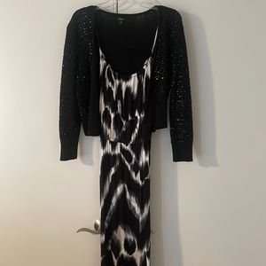 Maxi Dress with Sequin Shrug